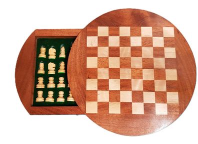 Schachspiel, Holz, magnetisch H: 3,5cm