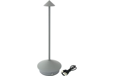 LED Akku Tischleuchte Robin grau 29,5 cm mit Touch 2 Lichtfarben kabellos