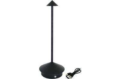 LED Akku Tischleuchte Robin schwarz 29,5 cm mit Touch 2 Lichtfarben kabellos
