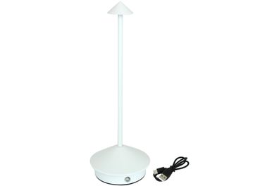 LED Akku Tischleuchte Robin weiß 29,5 cm mit Touch 2 Lichtfarben kabellos
