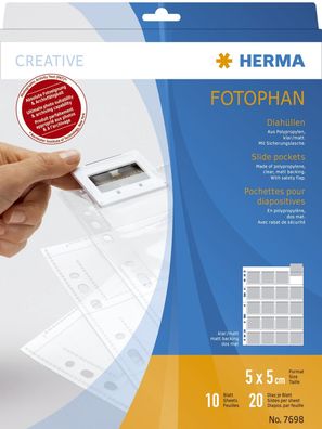 Herma 7698 Diahüllen 5x5 10 Blatt klar/matt(S)