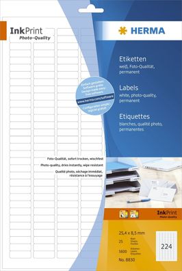 HERMA Inkjet-Etiketten Special, 25,4 x 8,5 mm, weiá