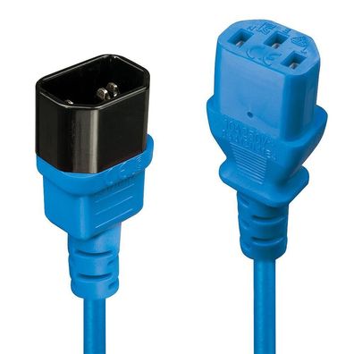Lindy 30470 IEC Verlängerung, blau, 0.5m