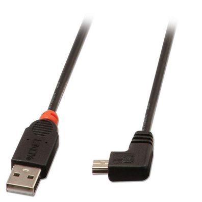 Lindy 31971 USB 2.0 Typ A/Mini-B 90ø 1m Mini-B Stecker rechts gewinkel
