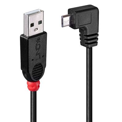 Lindy 31976 USB 2.0 Typ A/Micro-B 90ø 1m Mini-B Stecker rechts gewinkel