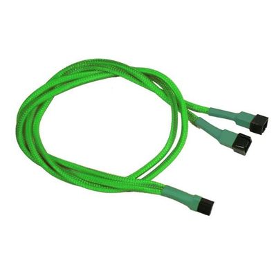 Nanoxia 3-Pin Y-Kabel - 60 cm - neon-grün