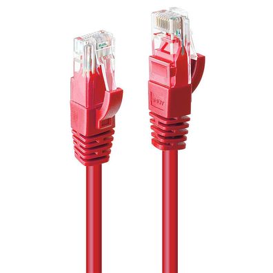 Lindy 48031 Cat6 U/UTP Kabel, rot, 0.50m