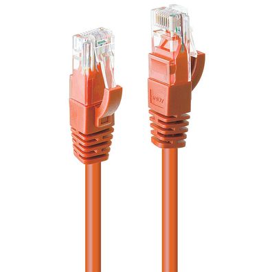Lindy 48107 Cat6 U/UTP Kabel, orange, 1.00m