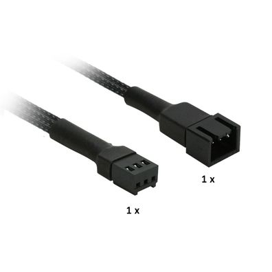 Nanoxia 3-Pin Molex Verlängerung - 30 cm - schwarz