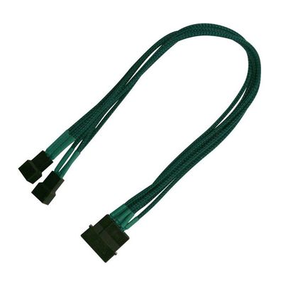 Nanoxia 4-Pin Molex auf 2 x 3-Pin Adapter - 30 cm - grün
