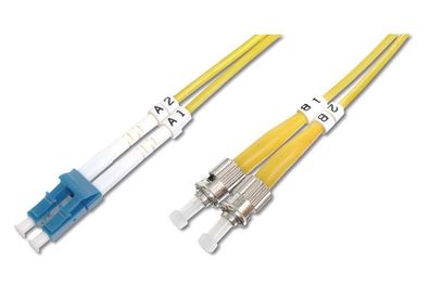 Digitus LWL Patchkabel, LC-Duplex - 2 x ST, OS2, 1,0 m