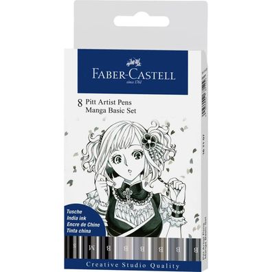 FABER-CASTELL Tuschestift PITT artist pen, Manga Basic Set