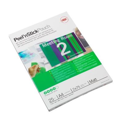 GBC Laminierfolientasche Peel'nStickPouch, DIN A4, 150 mic