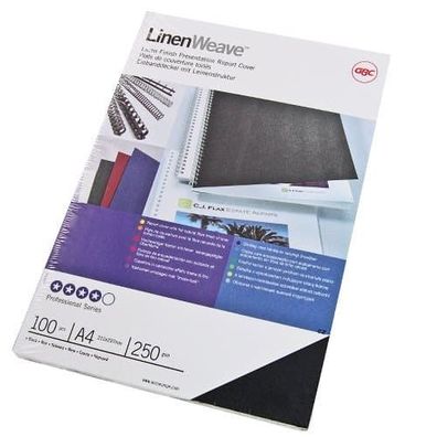 GBC Einbanddeckel LinenWeave, DIN A4, 250 g/qm, schwarz