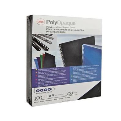 GBC Einbanddeckel PolyOpaque, DIN A4, 0,30 mm, schwarz