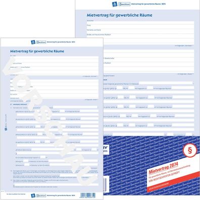 5x Avery Zweckform® 2874 Mietvertrag gewerbliche Räume DIN A4 selbstdurchschreibend