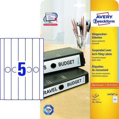 AVERY Zweckform H„ngeordnerr?cken-Etiketten, 34 x 297 mm