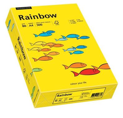 Papyrus 88042387 Rainbow Intensiv - A4, 80 g/qm, intensivgelb, 500 Blatt