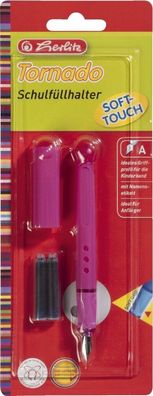 Herlitz 8621351 Füllhalter Tornado - A-Feder, sortiert, Blister inkl. 2 Patronen