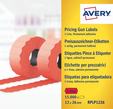 AVERY Zweckform Preisauszeichner-Etiketten, 26 x 12 mm, rot