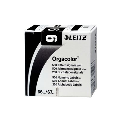 LEITZ Ziffernsignal Orgacolor "9", auf Rolle, schwarz