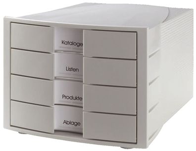 HAN 1010-X-11 Schubladenbox IMPULS 4 Schü?be Gehäuse: lichtgrau