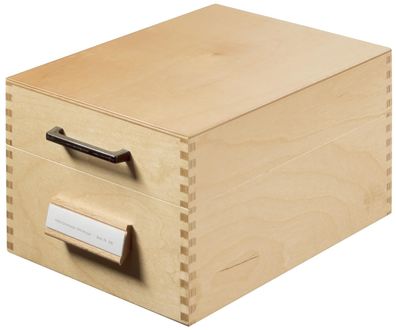 HAN 506 Karteikasten aus Holz DIN A6 quer, für max. 900 Karten, Holz natur