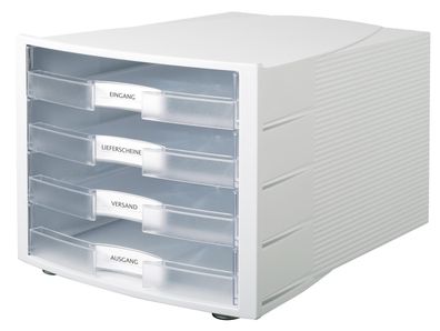 HAN Schubladenbox IMPULS, 4 offene Sch?be, Geh„use: ichtgrau