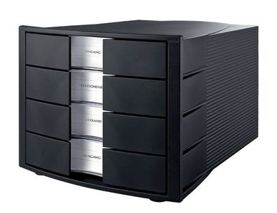 HAN 1010-X-13 Schubladenbox Impuls schwarz DIN C4 mit 4 Schubladen