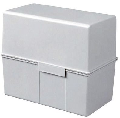 HAN 978-11 Karteibox DIN A8 quer - für 200 Karten mit Stahlscharnier, lichtgrau