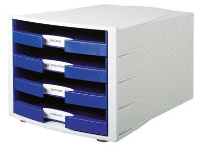 HAN 1011-X-14 Schubladenbox IMPULS 4 offene Sch?übe Gehäuse lichtgrau