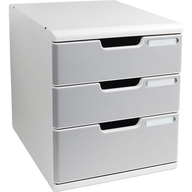 Exacompta Schubladenbox MODULO A4, 3 Sch?be, steingrau