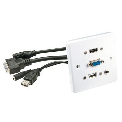 Aufputzdose 86x86x35 VGA/HDMI/USB/3.5mm Stereo TYP A Buchse