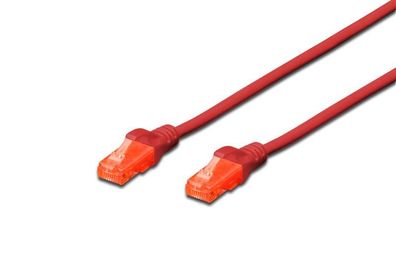 Digitus Patchkabel, Kat. 6, U/UTP, 0,25 m, rot