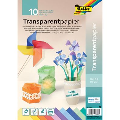 folia Transparentpapier, DIN A4, 115 g/qm, farbig sortiert