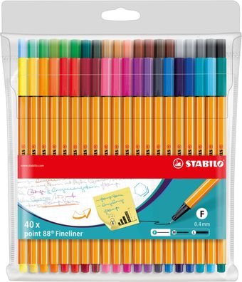 Stabilo Fineliner point 88, 40er Kunststoff-Etui