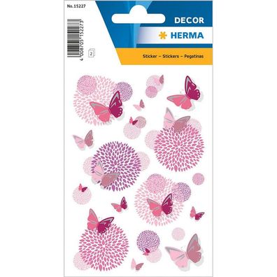HERMA 15227 26x Aufkleber Schmetterlingsblumen
