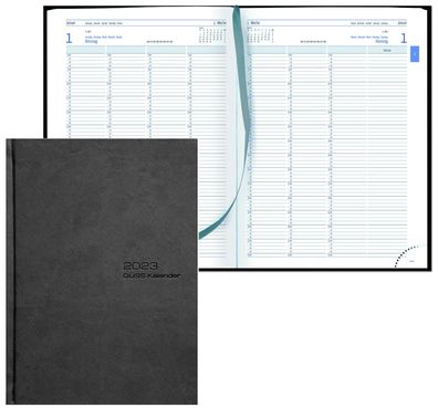 GÜSS 58064 Planungsbuch Praxis-Timer 21 x 29,7 cm 1 Tag / 2 Seiten schwarz