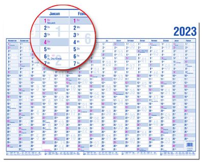 20000 Wandkalender - A4, 16 Monate