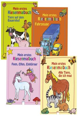 ARENA 18628-3 Riesenmalbuch, 4 Titel, sortiert