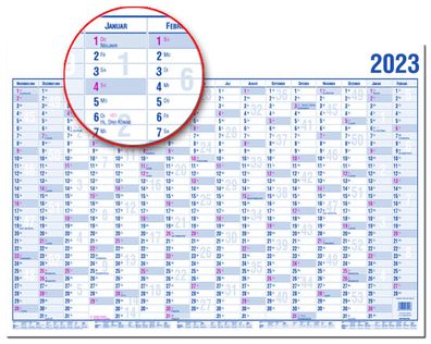 19000V Wandkalender - A3, 16 Monate