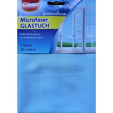 CLEAN 63073 Microfasertuch für Glas, 30 x 40 cm ELINA