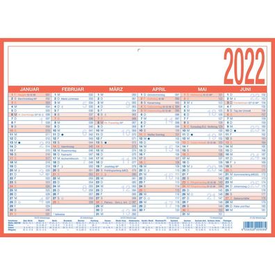 Zettler 908-1315 Tafelkalender A4 quer 2-farbig 1 Jahr / 2 Seiten