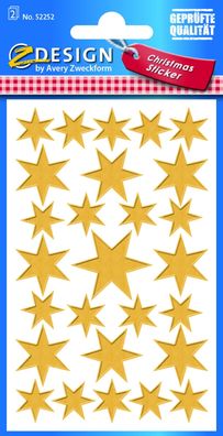 Z-Design 52252, Weihnachtssticker, Sterne, 2 Bogen/54 Sticker