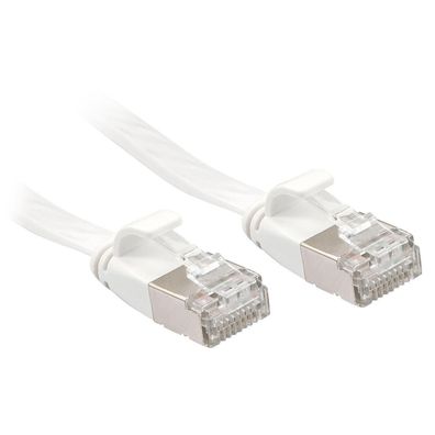 Cat.6A U/FTP Flachband-Patchkabel. weiß. 5.00m