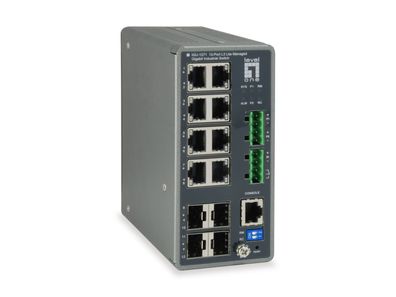 Levelone Industrial Switch 12-Port L3 Lite Gigabit 240W