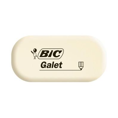 BIC 927866 Kautschuk-Radierer Galet weiß oval
