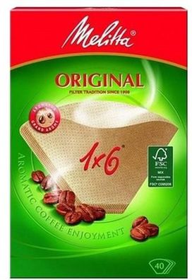Melitta 4006508123834 Aroma-Filtert?ten "1x6" naturbraun