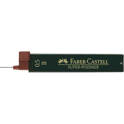 12x FABER-CASTELL 120501 SUPER-POLYMER Bleistiftminen B 0,5 mm 12er