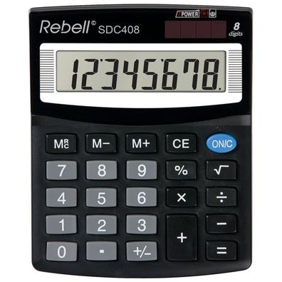 REBELL RE-SDC408 BX Tischrechner, schwarz
